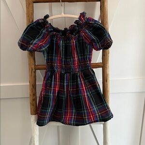 Classic Plaid Puff Sleeve Peasant Dress.